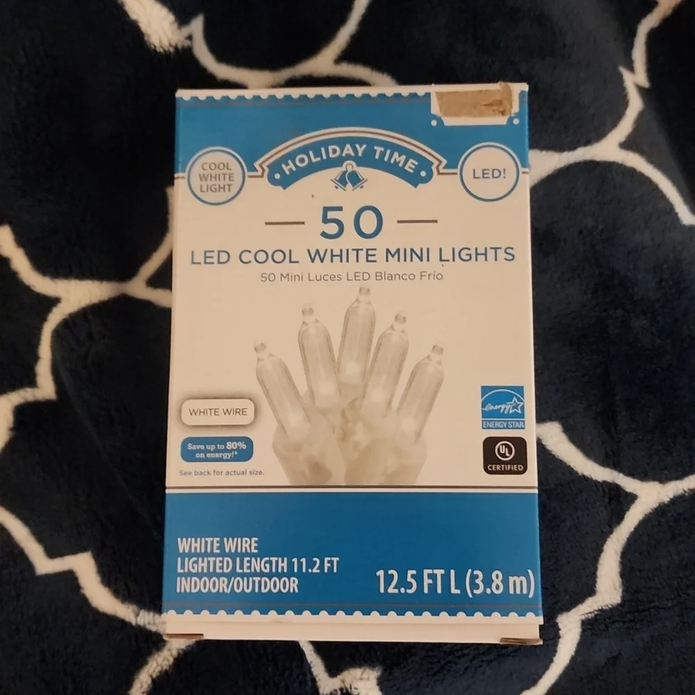 NWT 50 count LED cool white mini lights